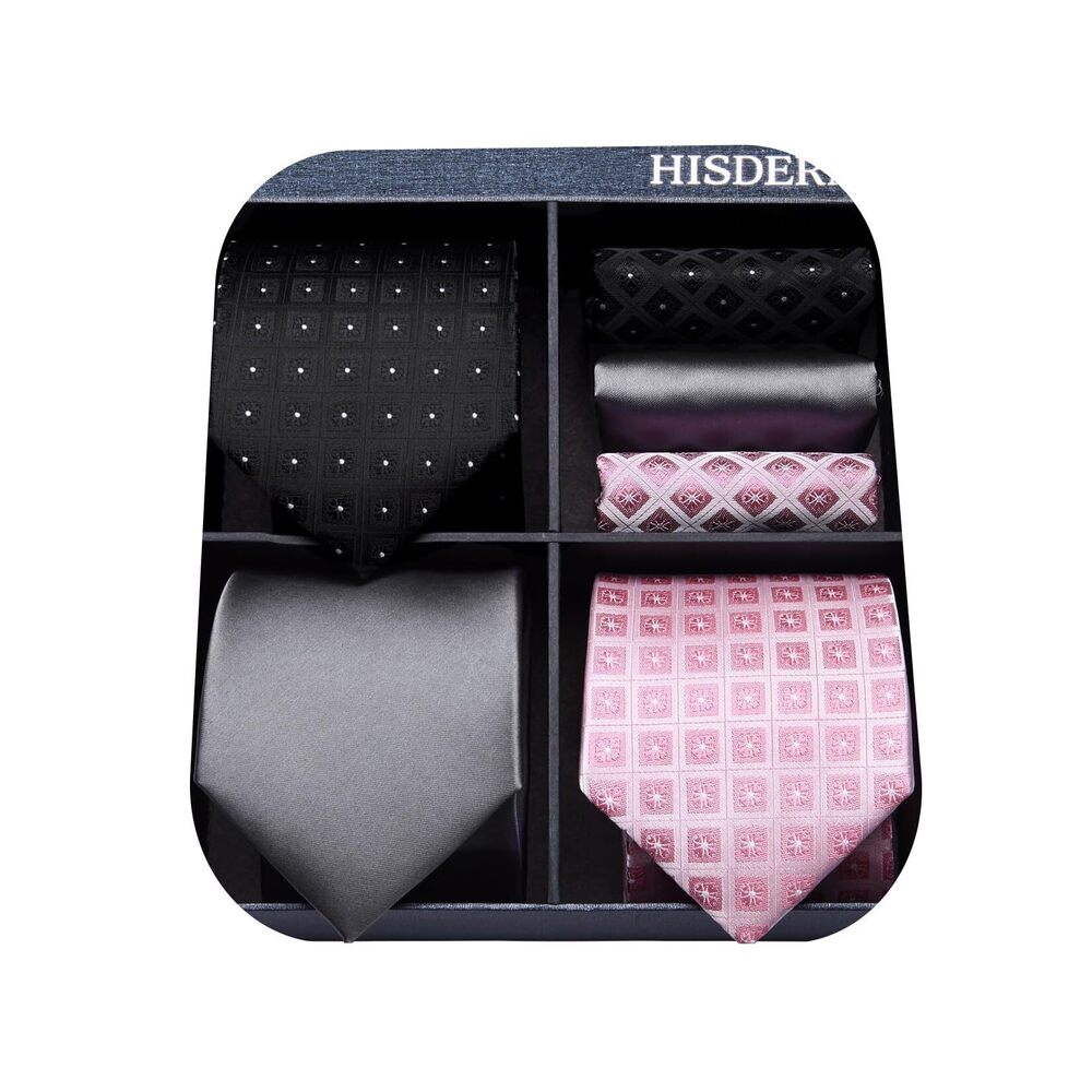 2033 Ties Set 3 PCS Ties Collection Classic Silk Necktie and Pocket Square
